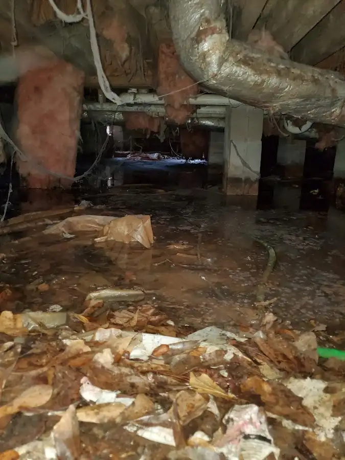 Crawl space flood assessment for Commercial Water Damage Restoration in Oscoda