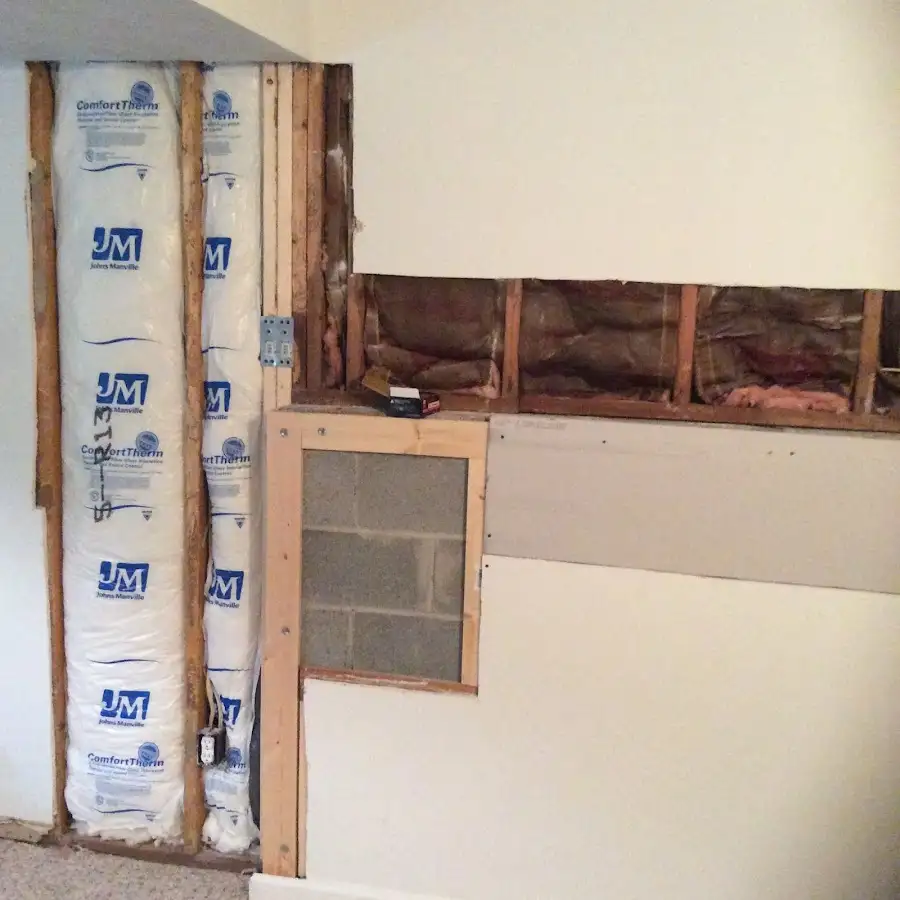 Wall insulation replacement during Structural Drying in Oscoda